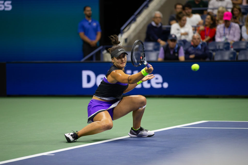 bianca hits a forehand