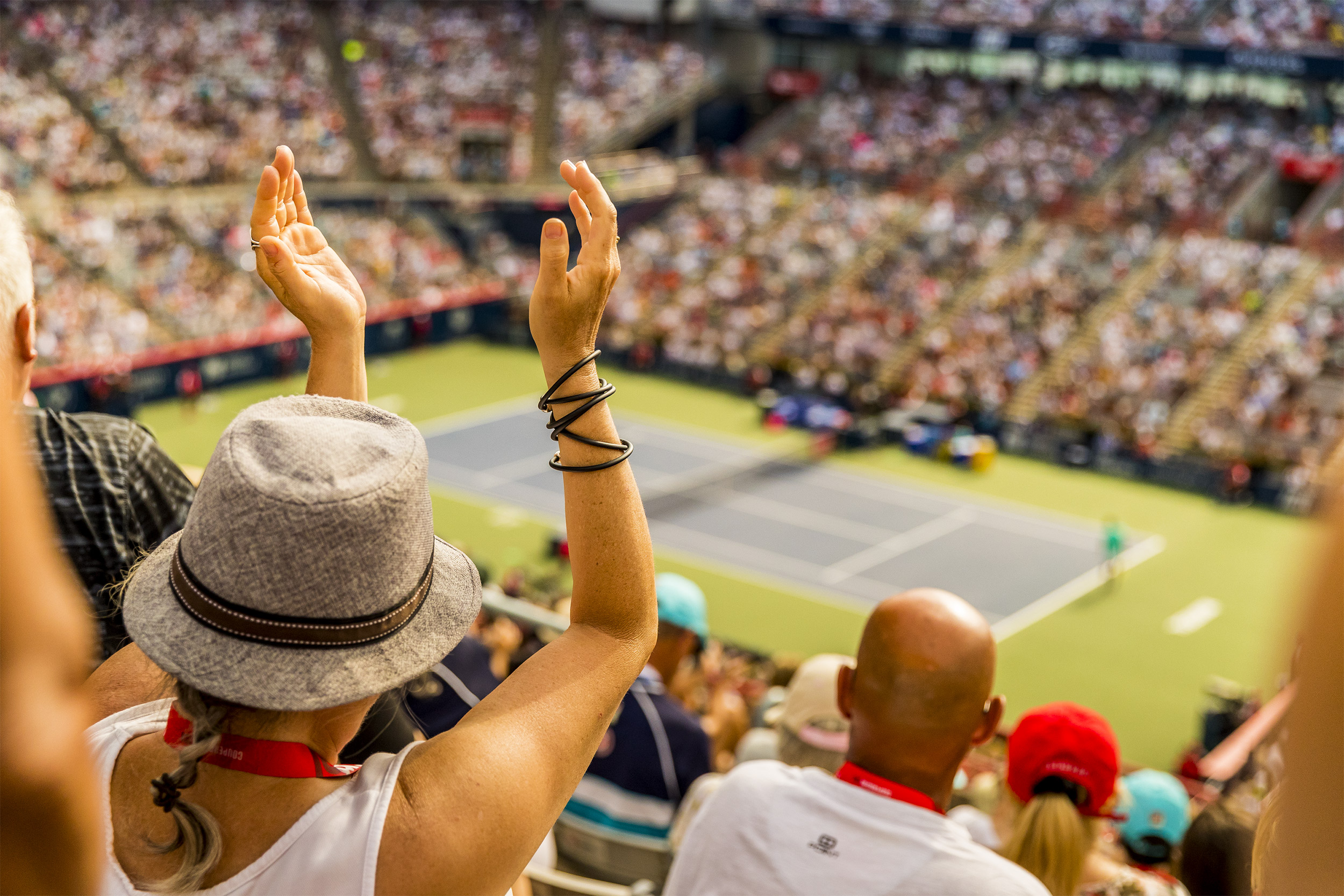 view of crowd and court