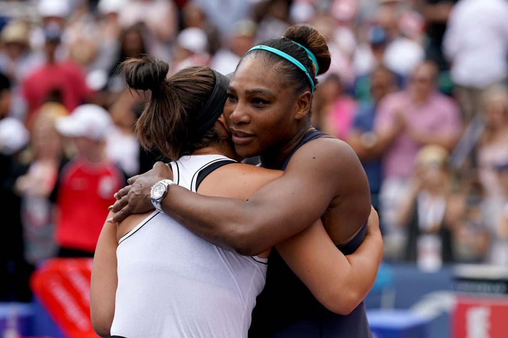 serena hugs bianca|sofia kenin with trophy||sofia kenin fistpumping