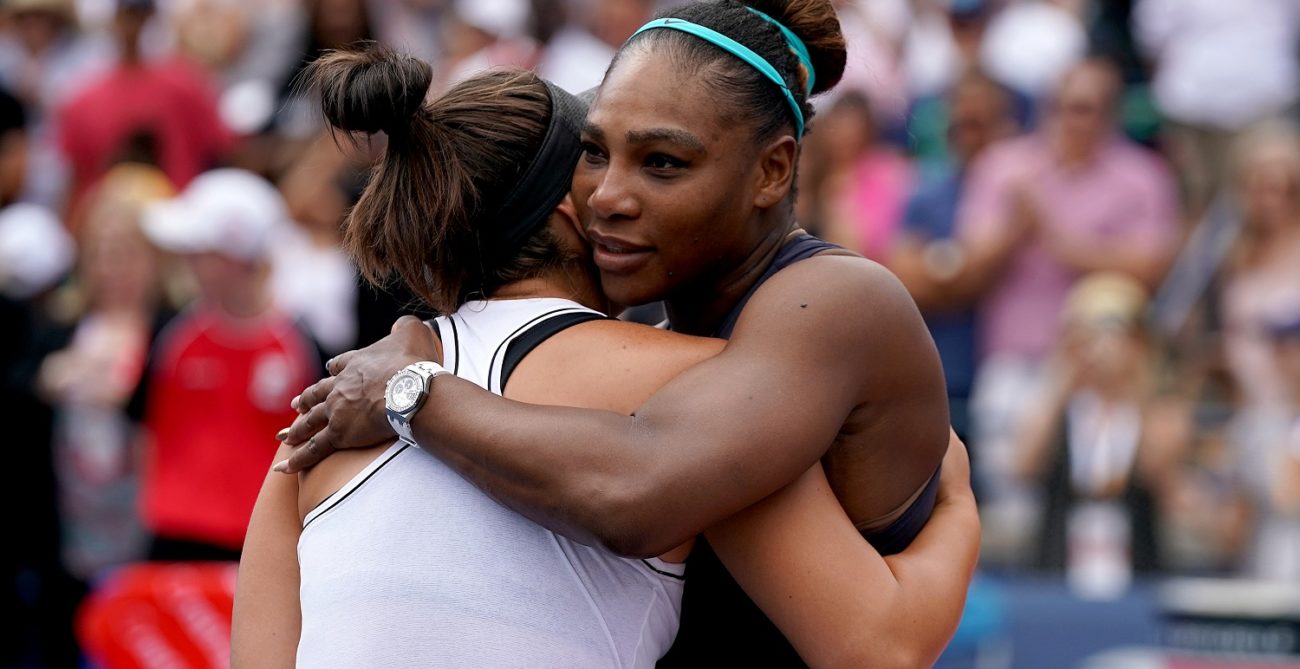 serena hugs bianca|sofia kenin with trophy||sofia kenin fistpumping