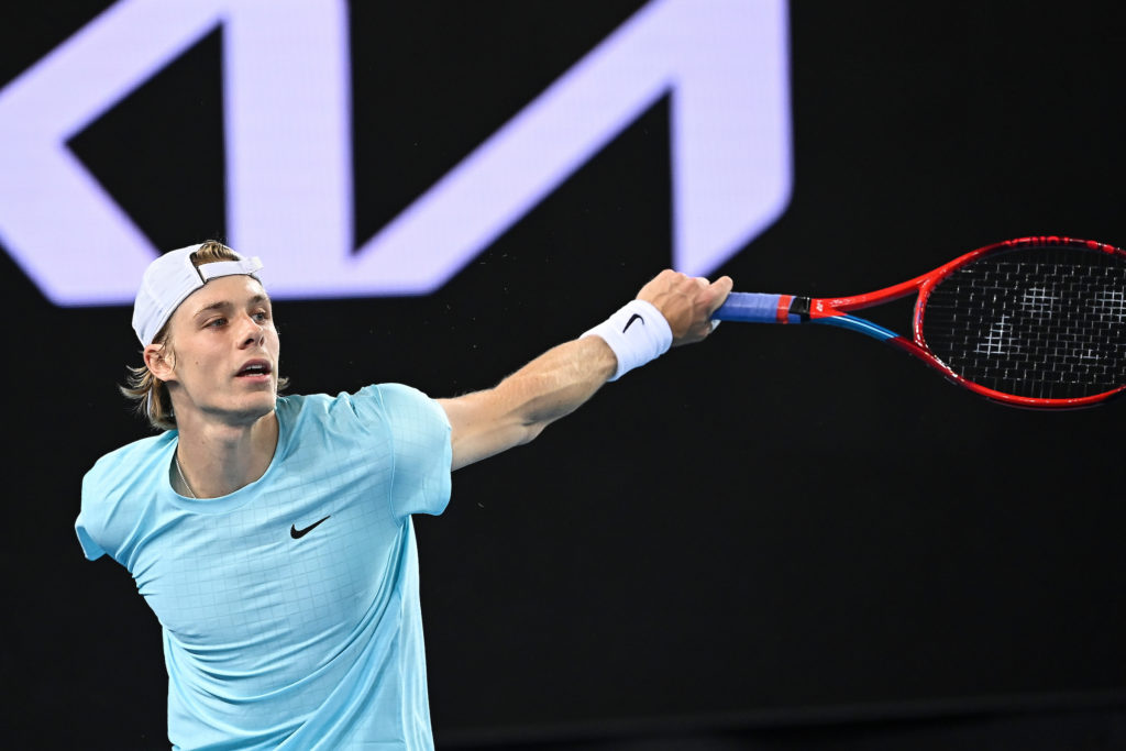 Denis Shapovalov hits a backhand slice