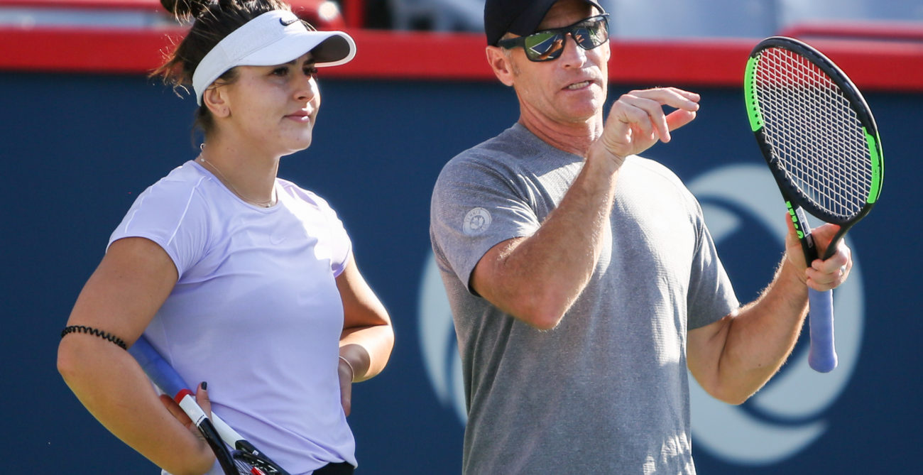 Bianca working hard on the practice court