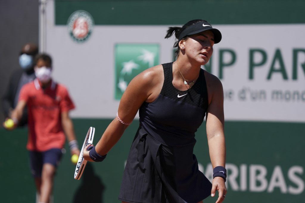 Bianca Andreescu frustrated in a match