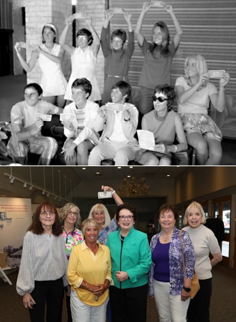 Montage of the WTA's Original 9 in 1973 and in recent years