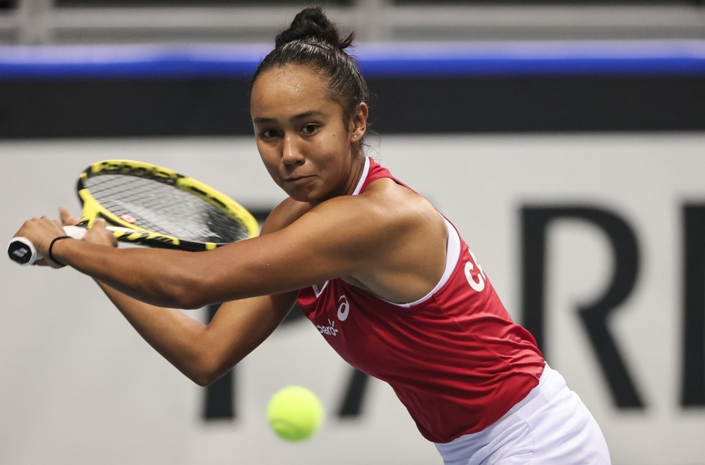 Leylah focuses on the ball in play