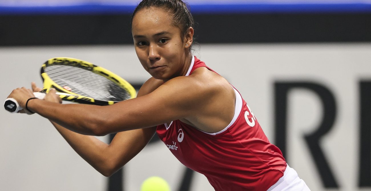 Leylah focuses on the ball in play