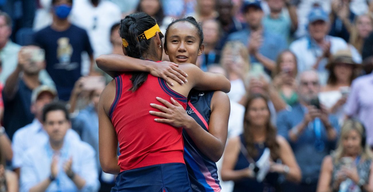 Fernandez and Raducanu hug after final us open