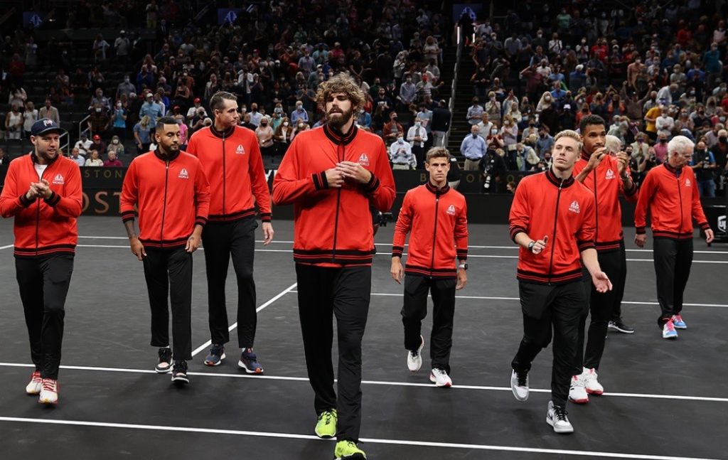 Team World at the Laver cup walking off court