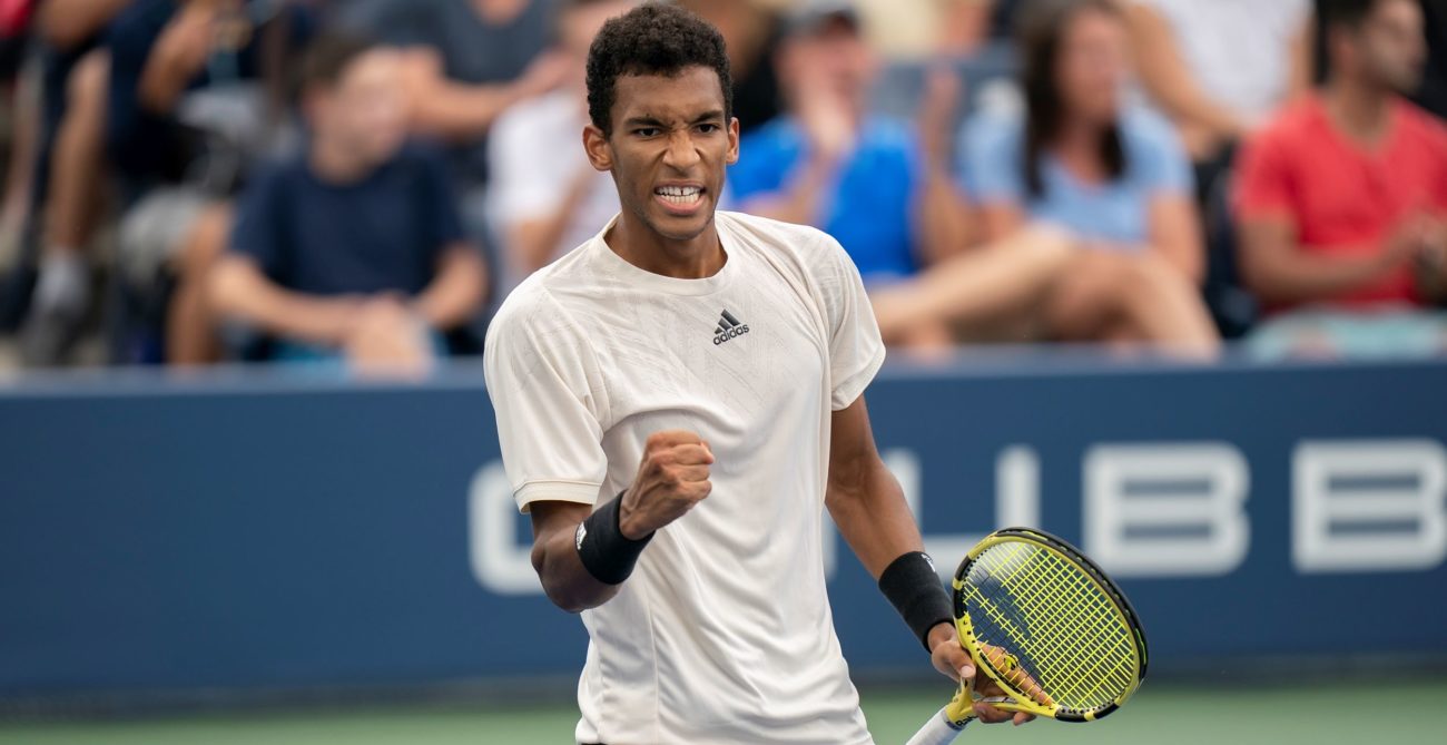 Auger-Aliassime fist pump us open
