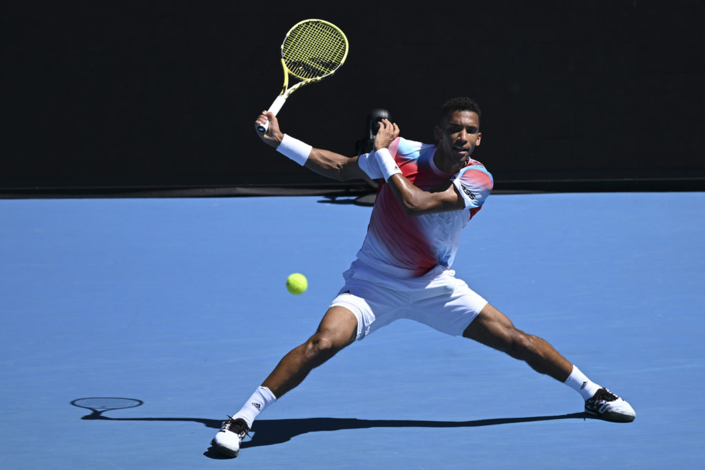 Felix Auger-Aliassime prepares for shot at 2022 Australian Open