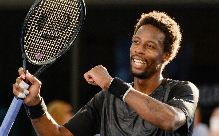 Gael Monfils celebrates