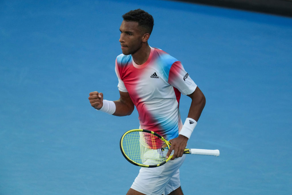 Felix Auger-Aliassime pumps his fist