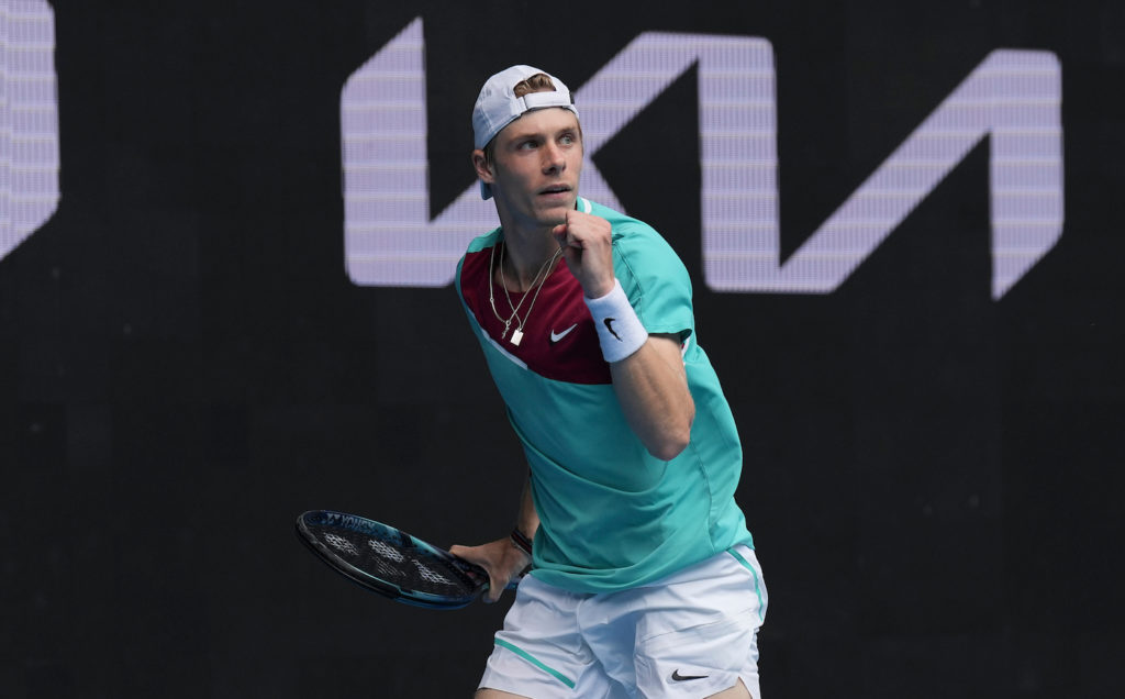 Denis Shapovalov pumps his fist.