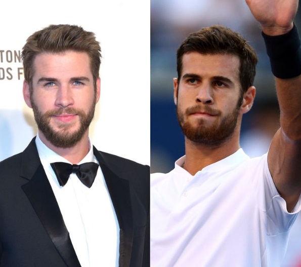 Khacahanov side by side with Liam Hemsworth