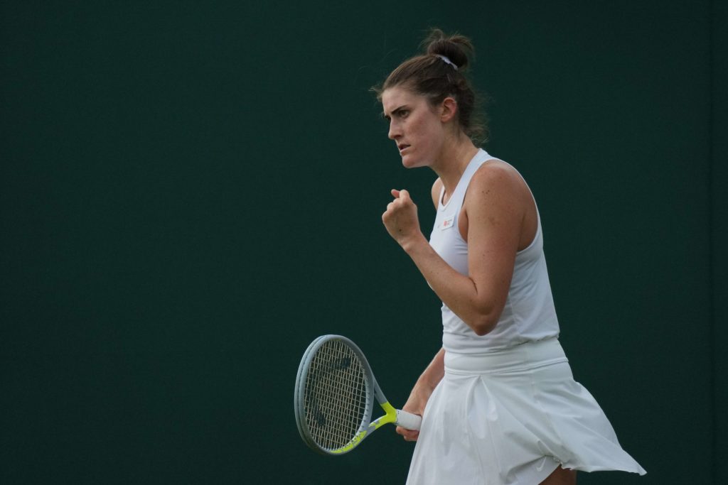 Rebecca Marino after winning a point