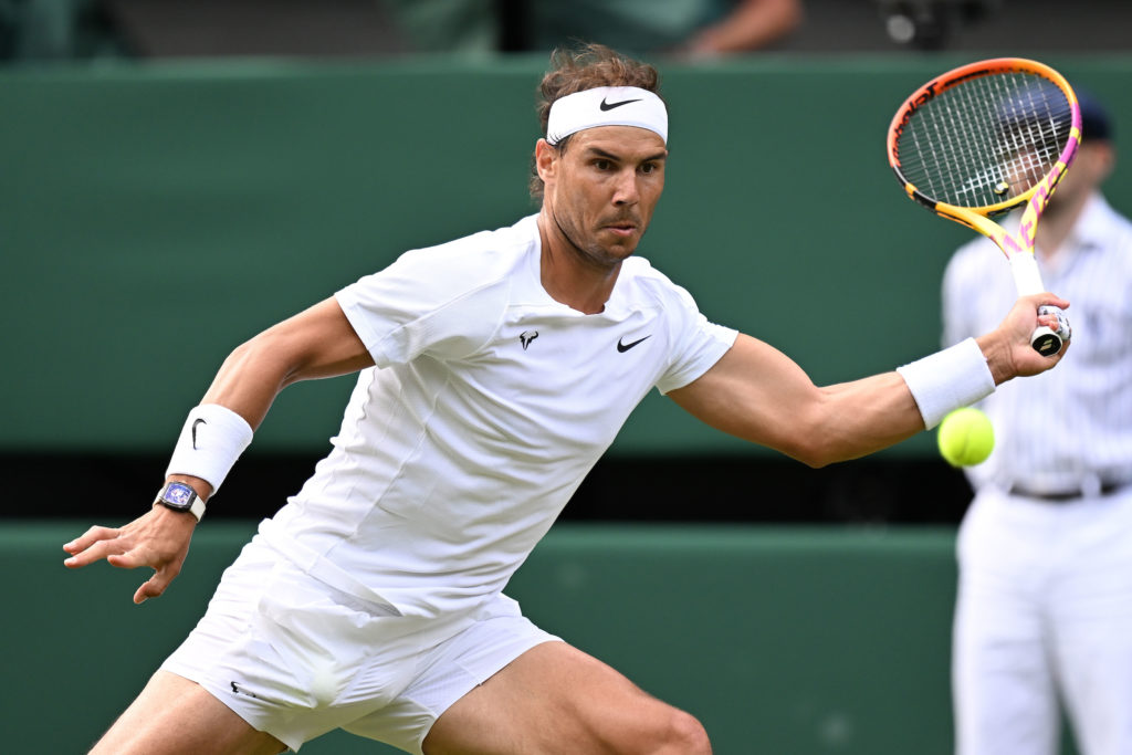 Rafael Nadal lines up a forehand