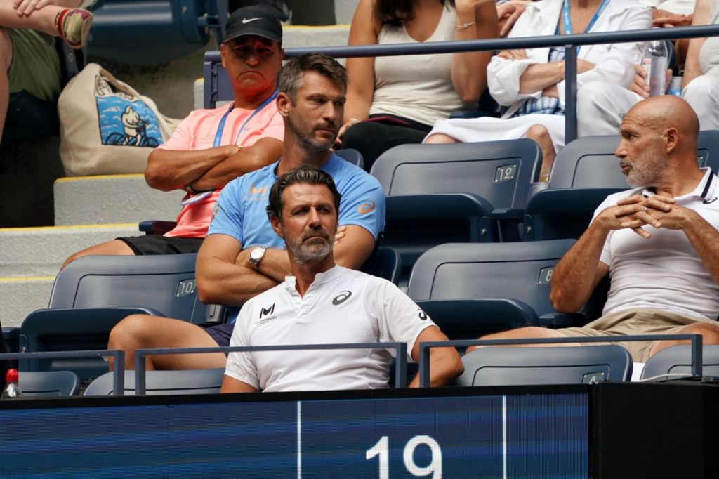 Mouratoglou in player box