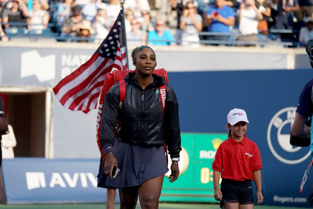 Serena walking on court