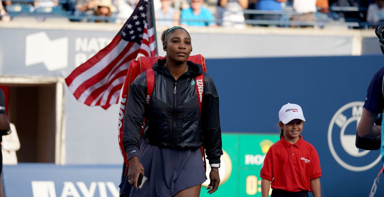 Serena walking on court