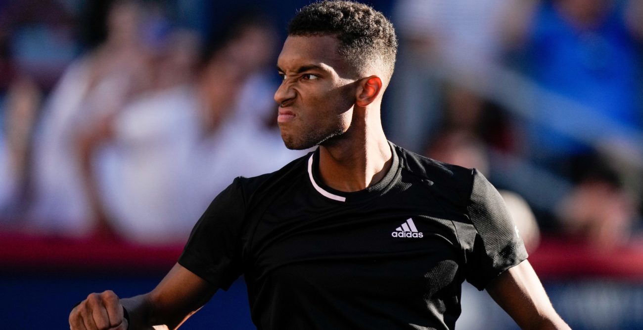 Felix Auger-Aliassime pumps his fist