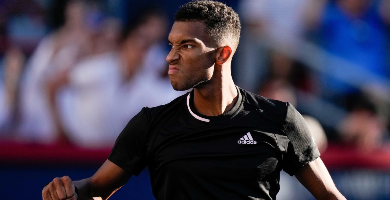 Felix Auger-Aliassime pumps his fist