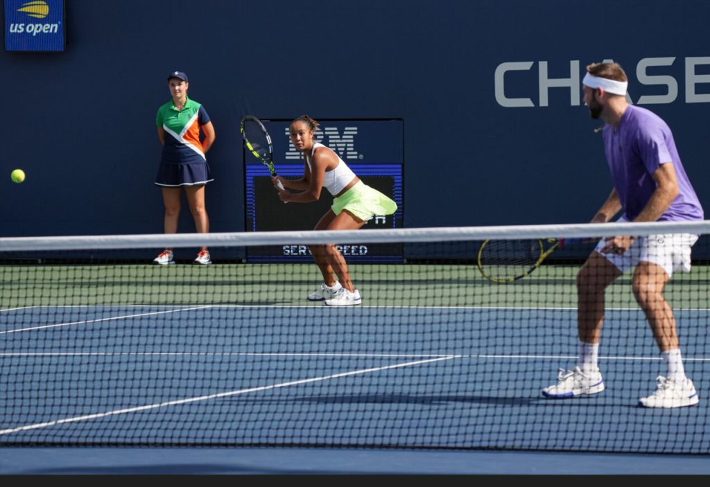 Fernandez and Sock mixed doubles