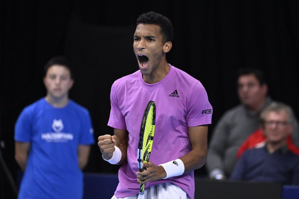 Auger-Aliassime celebrates
