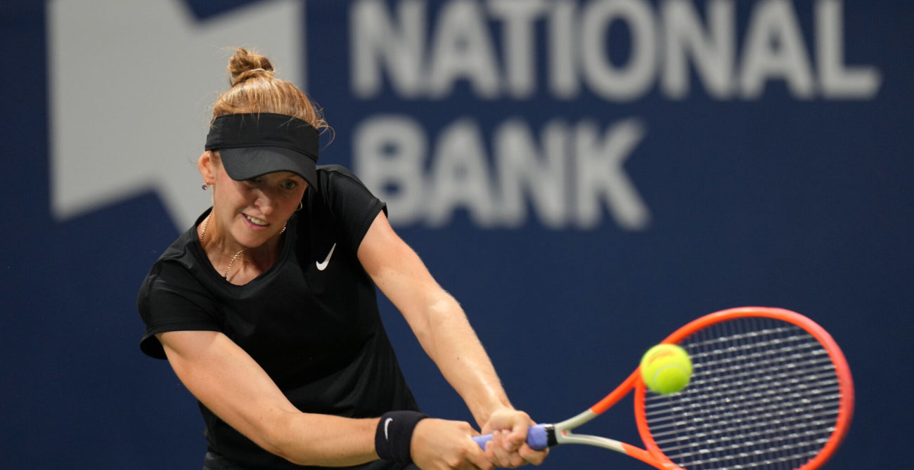 Katherine Sebov hits a backhand