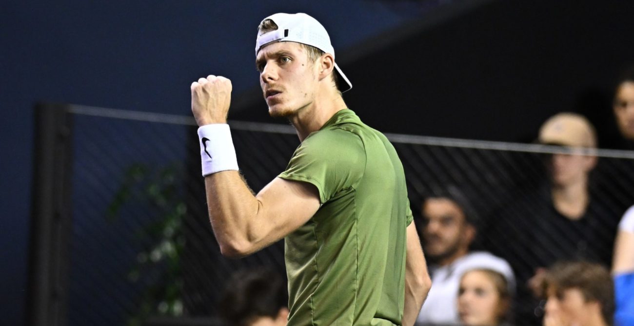 Denis Shapovalov pumps his fist.