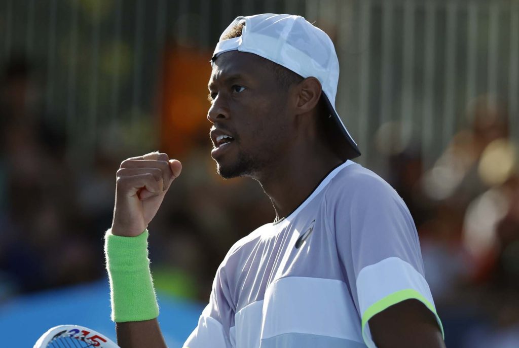 Christopher Eubanks pumps his fist.