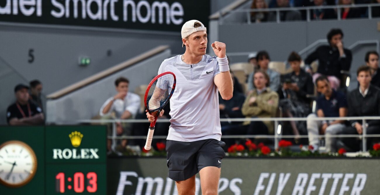 Denis Shapovalov pumps his fist.
