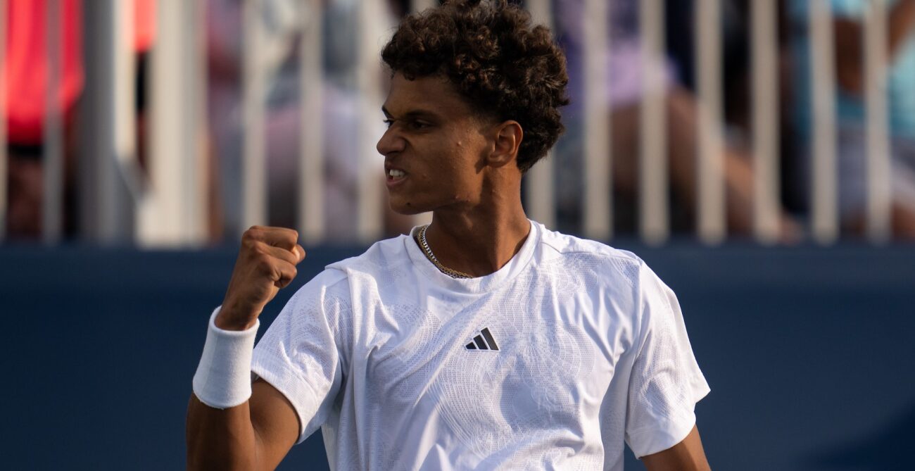 Gabriel Diallo pumps his fist.