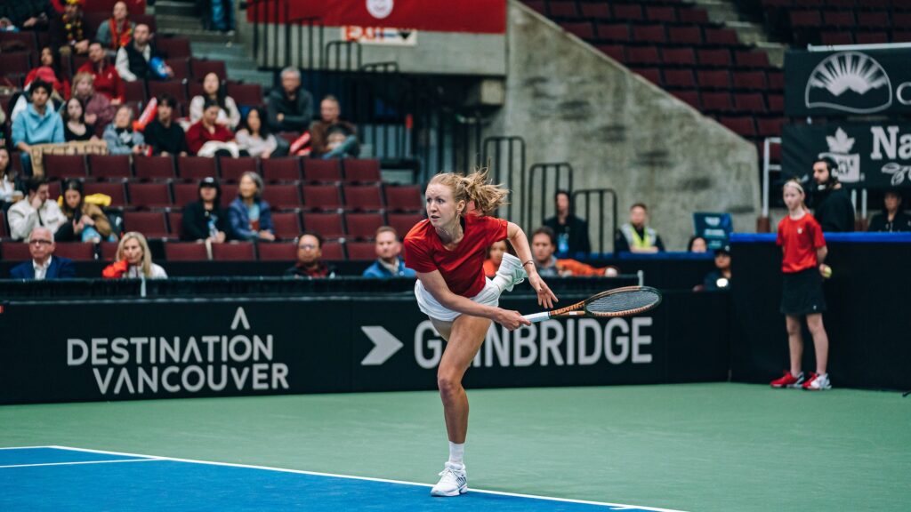 Katherine Sebov playing tennis