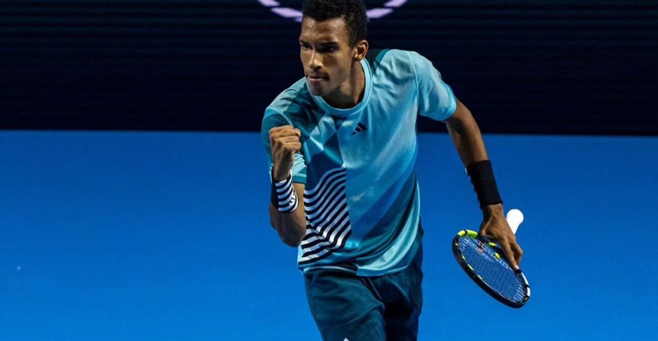 Felix Auger-Aliassime celebrates win