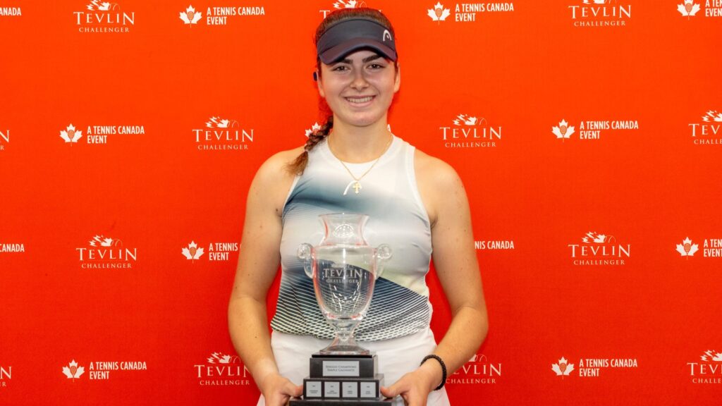 Marina Stakusic holds Tevlin Challenger trophy