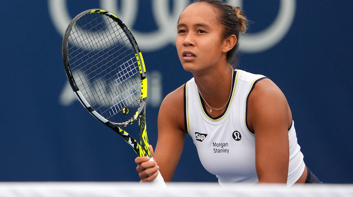 Fernandez ready position at National Bank Open 2024